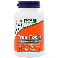 Витамины для концентрации внимания, Тру Фокус, True Focus, Now Foods, 90 капсул