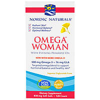 Омега-3 + вечерняя примула для женщин (лимон), Nordic Naturals, 120 капсул