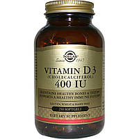 Витамин Д3, Solgar, 400 МЕ, 250 капсул