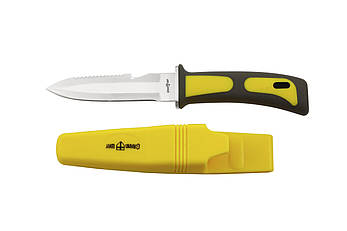 Ніж для дайвінгу Судак, з стропорезом і пластиковим чохлом з ременями для кріплення на тіло, фото 3