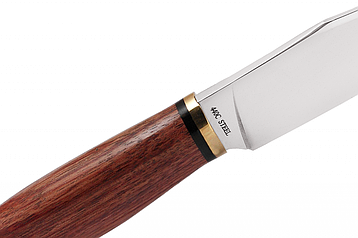 Нескладною ніж туристичний з дерев'яною рукояткою, для активного відпочинку на природі + чохол, фото 2