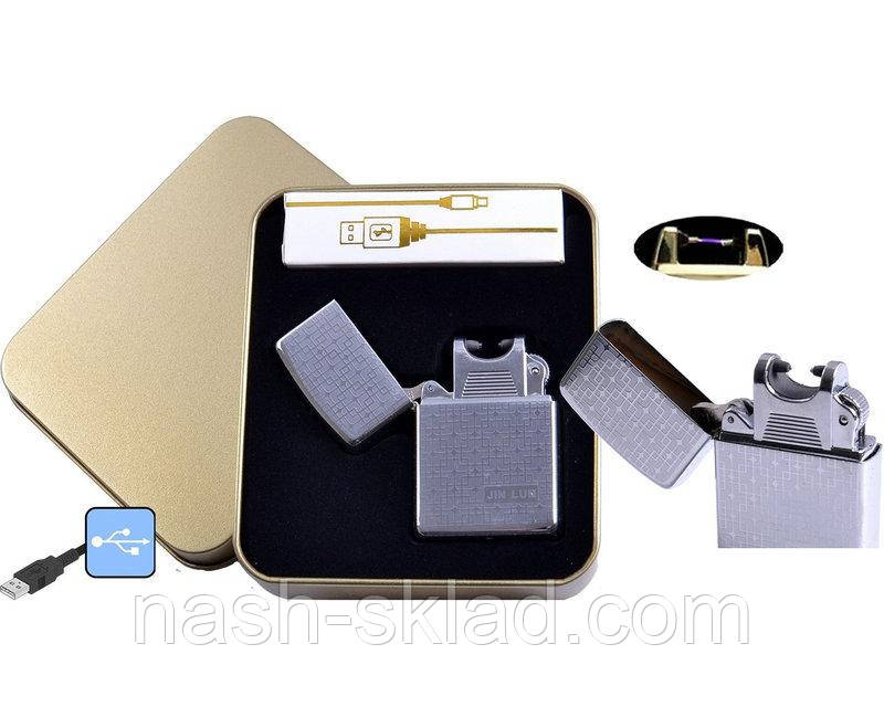 Електроімпульсна запальничка в металевій упаковці JIN LUN (USB)