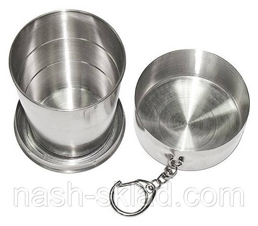 Стаканчик складаний компактний з харчової сталі, фото 2