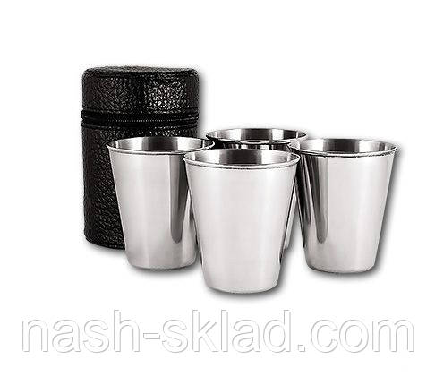 Набір чарок з 4 штук, похідного плану + чохол, фото 2