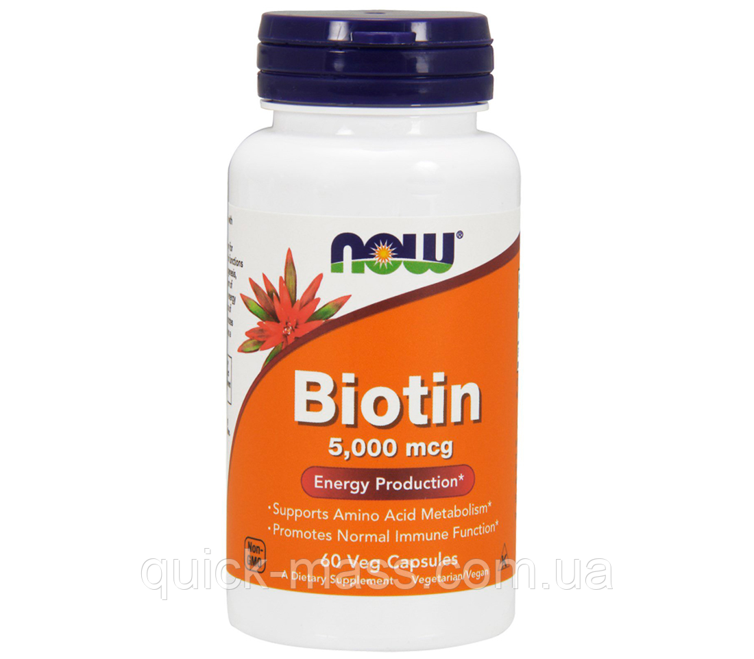 Биотин Now Foods Biotin 5000mcg 60 caps, фото 1