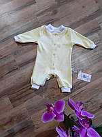 Ромпер з написом Комбінезончик дитячий бавовна для немовлят жовтий інтерлок