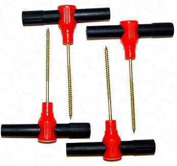 Кілочки, ввертыш, буравчик для зимової риболовлі, кріплення намети на льоду по кутах (4шт), фото 3