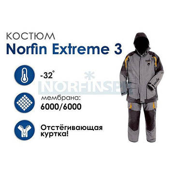 Зимовий костюм NORFIN EXTREME 3 розмір XL, фото 3