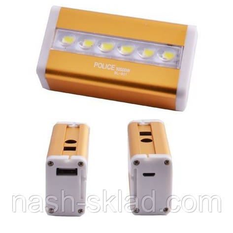 Зовнішні акумулятор(Powerbank)+налобний ліхтар POLICE 5800 mAh BL-901, фото 1