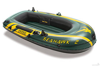 Двомісна надувний човен Seahawk 2 Set Intex (236х114х41) насос + весла, фото 4