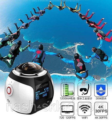 Екшн-камера PanoView WI-FI з ПАНОРАМНОЮ ЗЙОМКОЮ, фото 1