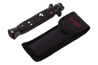 Стильний складаний викидний ніж із чіткими та строгими обрисами, чіткими формами, міцна сталь, фото 3