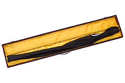 Самурайська катана чорного кольору, чорна традиційна намотування на рукояті, гарда з золотими вставками, фото 4