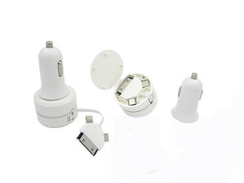 АЗУ "Car Charger" USB выход + кабель рулетка 3 в 1, фото 4