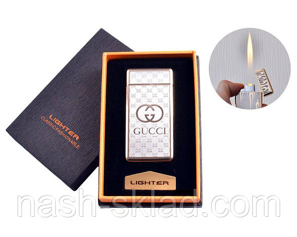 USB + газова запальничка в подарунковій упаковці "GUCCI", фото 1