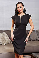 Нарядное вечернее черное  платье креп дайвинг размеры S-M-L-XL