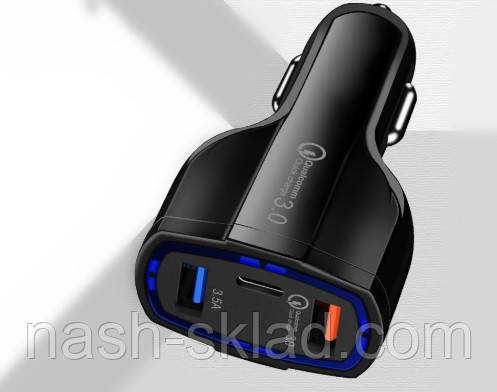 Автомобільний зарядний пристрій Quick Charge 3.0 SY-KC368, фото 1