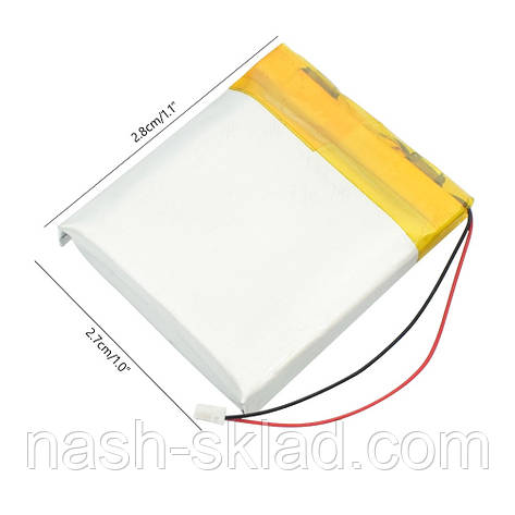 Акумулятор літій-полімерний 400 mAh 3.7 V 582728 для дитячих годин, фото 3