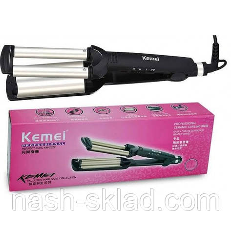 Потрійна плойка Kemei Km-2022, фото 1