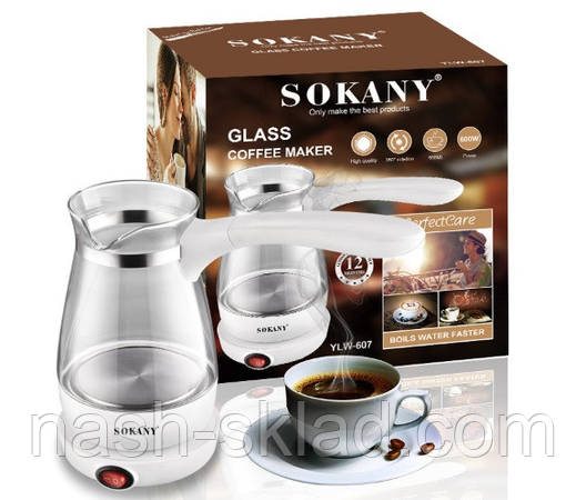 Турка електрична Sokany YLW-607, 500 мл, 600 Вт, фото 1