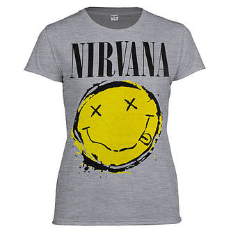 Футболка жіноча NIRVANA Smiley меланжева, фото 2