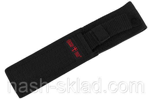 Ніж метальний з металевою ручкою обмотаною шнуром в окремому тканинному чохлі, фото 2