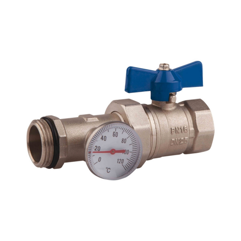 Кран кульовий "Американка" SD Plus 1 "ВН прямий з термометром