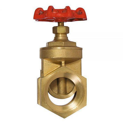 Засувка клинова муфтова латунна Ду 32 / клин-латунь / PTFE / PN16, фото 1