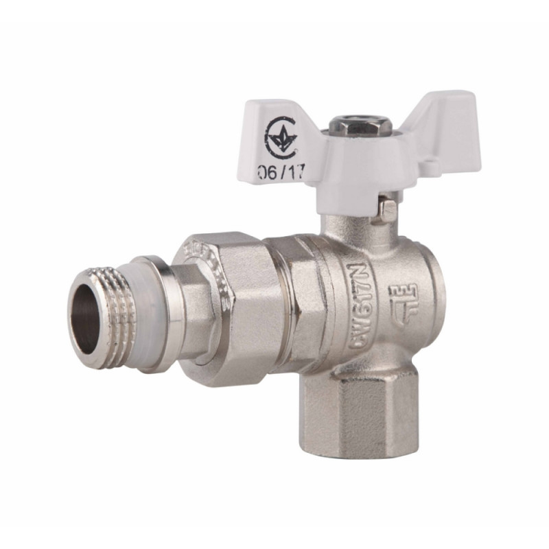 Кран кульовий Американка з антипротечкой кутовий SD Forte 1/2"