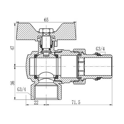 Кран кульовий Американка з антипротіканням прямий SD Forte 3/4", фото 3