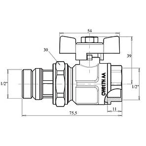 Кран кульовий Американка з антипротіканням прямий Icma 1/2", фото 3