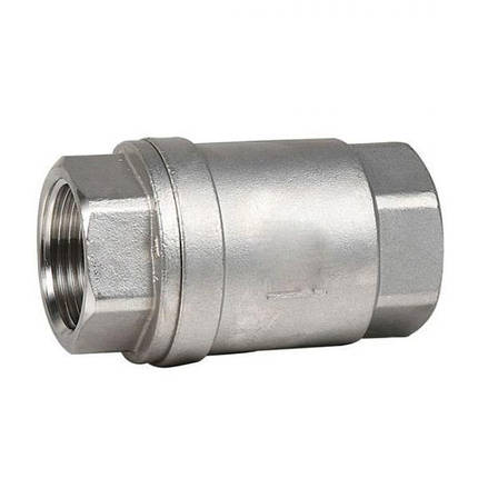 Зворотний клапан нержавіючий муфтовий, Ду 50 / тарілка-нж / PTFE / PN16, фото 1