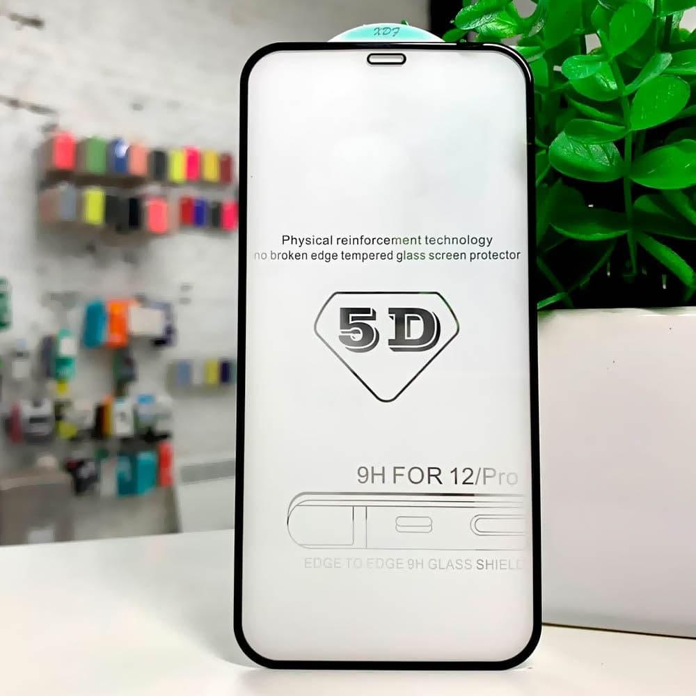 Захисне скло IPhone 12 5D чорне, фото 1