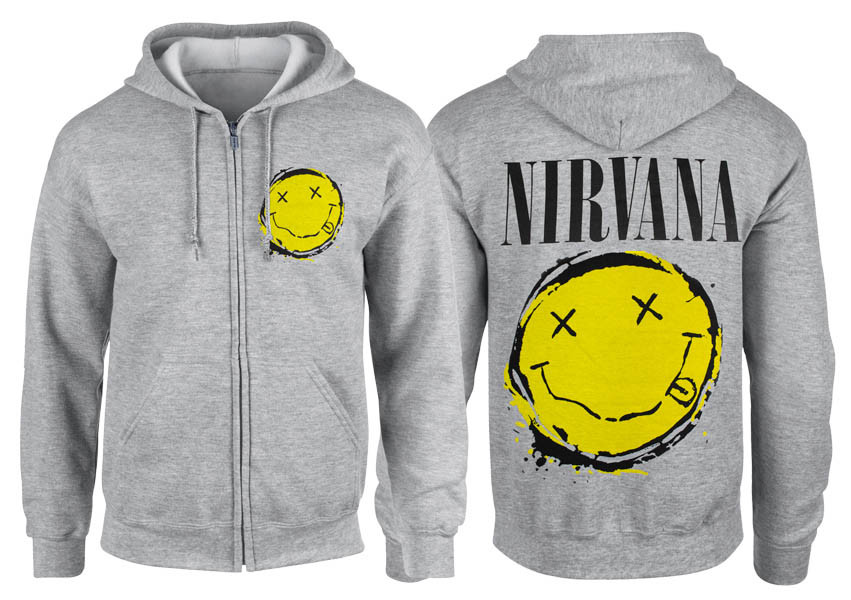 Толстовка на змійці NIRVANA Smiley меланжева
