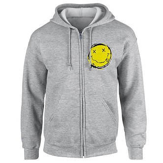 Толстовка на змійці NIRVANA Smiley меланжева, фото 3