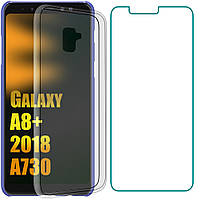 Комплект Чехол и Защитное Стекло Samsung Galaxy A8+ 2018 A730 (Самсунг А8 Плюс 18 А730)
