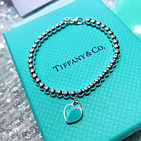 Срібний браслет Tiffany & Co м'ятна серці 17