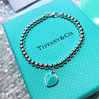 Срібний браслет Tiffany & Co м'ятна серце 19