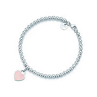 Серебряный браслет Tiffany & Co розовое сердце 20
