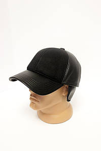 Молодіжна бейсболка шкірозамінник + замша Зима