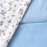 Сатин в клітинку біло-блакитну, ш. 160 см, фото 5