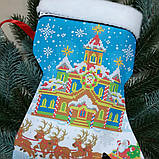 Новорічна рукавиця для вишивки Дід Мороз, фото 2