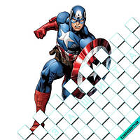 Термонаклейки на одежду Капитан Америка [Свой размер и материалы в ассортименте] 14.1, Средний