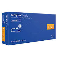 Перчатки нитриловые неопудренные NITRYLEX BASIC XS 100шт