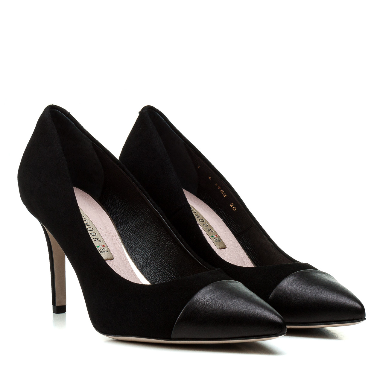 Туфлі жіночі замшеві чорні на шпильці Bravo Moda 37