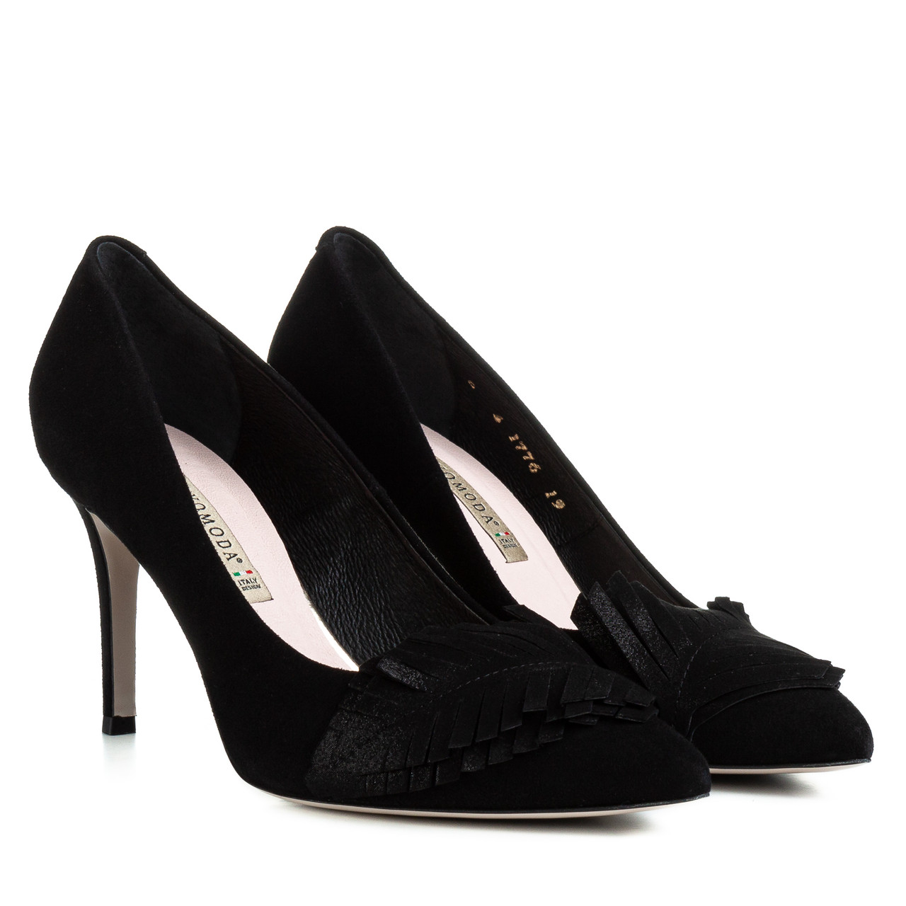 Туфлі жіночі замшеві чорні на шпильці Bravo Moda 36