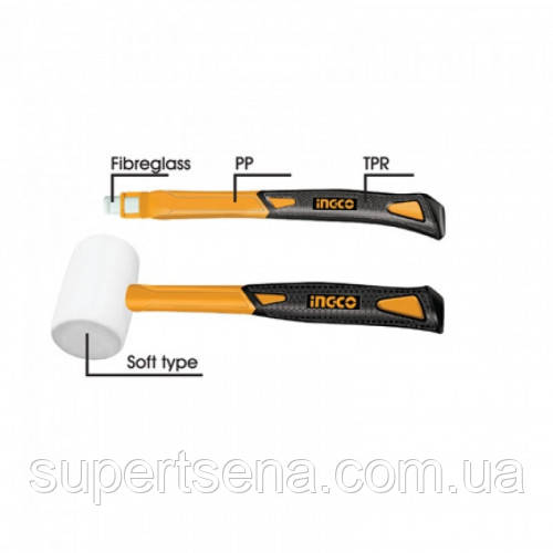 Молоток гумовий 220 гр INGCO HRUH8308 INDUSTRIAL