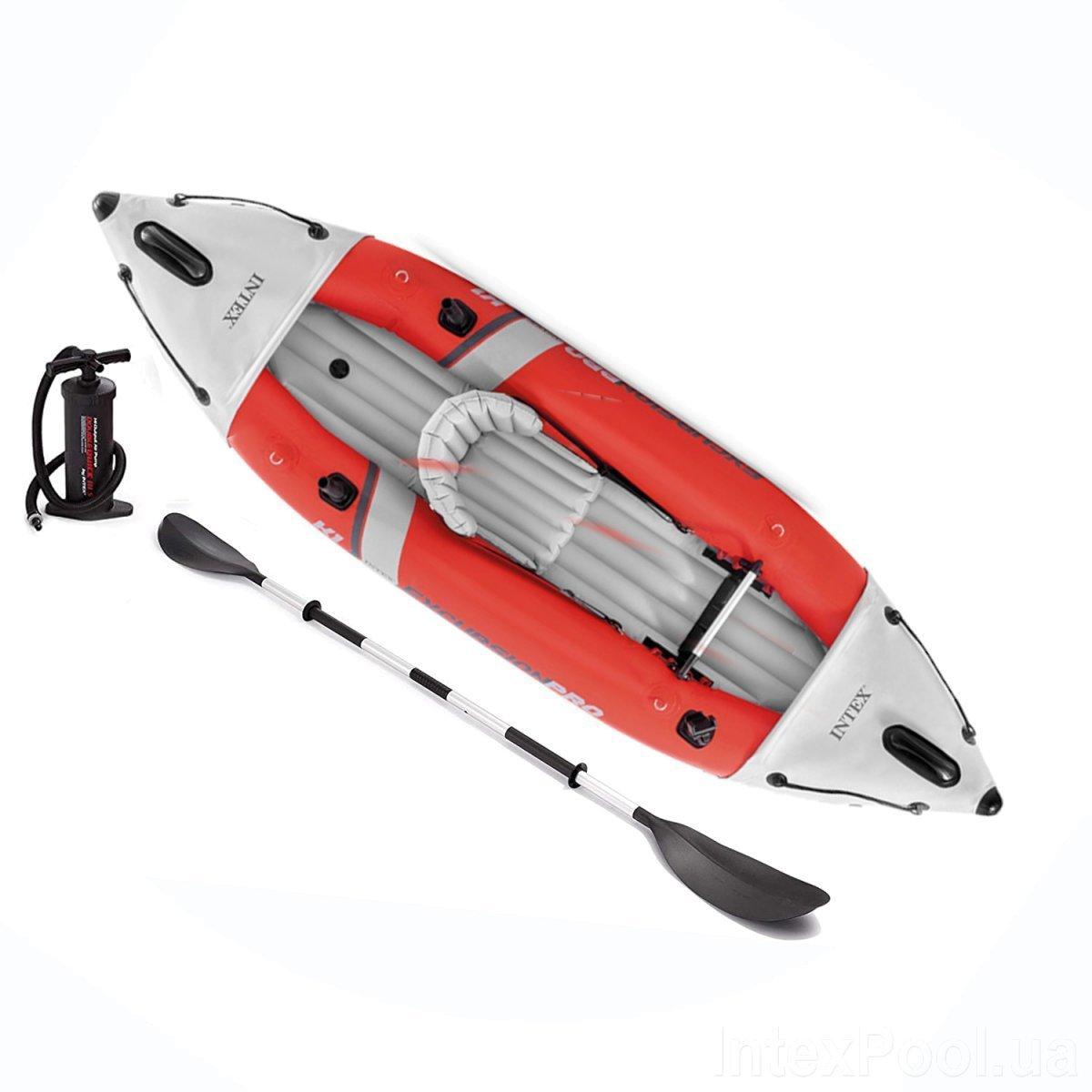 Надувна байдарка (каяк) Intex 68303 "Excursion Pro K1" 305х91х46см, з веслами і насосом, фото 1