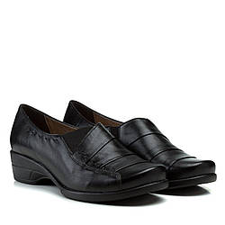 Туфлі жіночі шкіряні чорні зручні на низькому ходу Goral 37