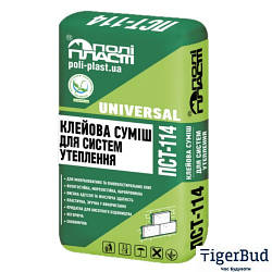 Клей для пінополістирольних та мінераловатних плит Поліпласт ПСТ-114